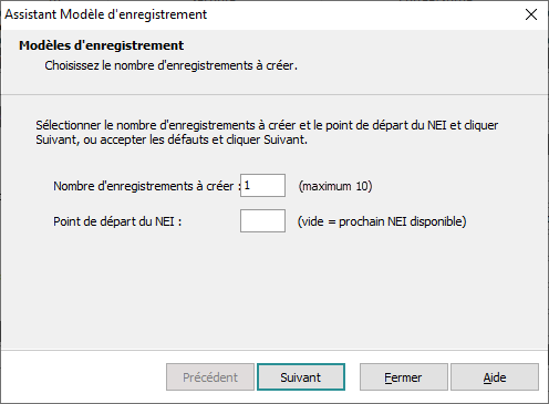 Modèles d'enregistrements